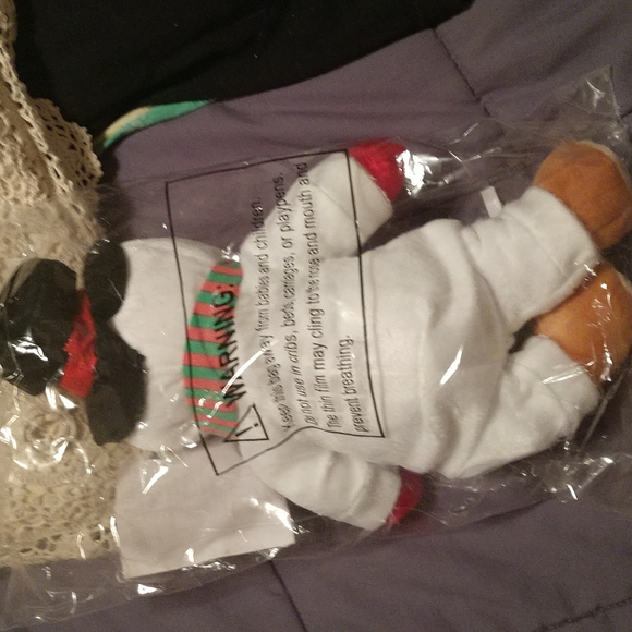 Adorable Plush Snowman Bear with Top-Hat & Scarf - Picture 7 of 7